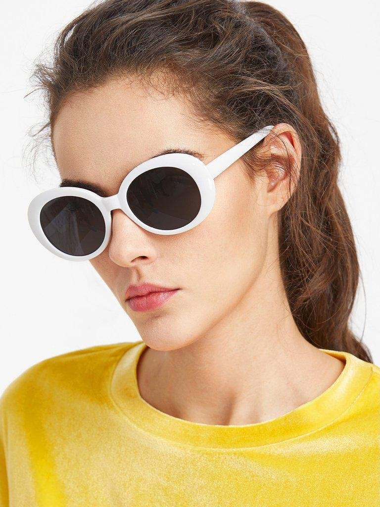 Contrast Frame Flat Lens Cat Eye Sunglasses-accessories-Des Mess