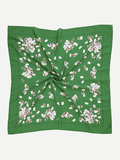 Card Print Bandana Scarf-accessories-Des Mess