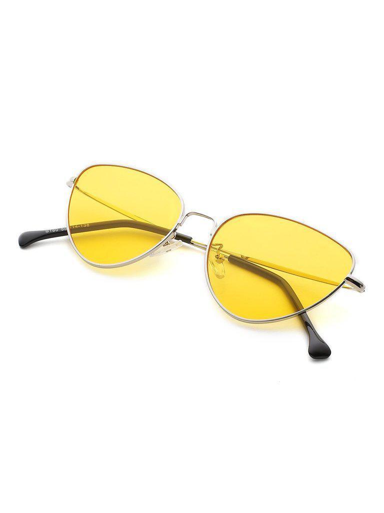 Oval Shaped Flat Lens Sunglasses-accessories-Des Mess