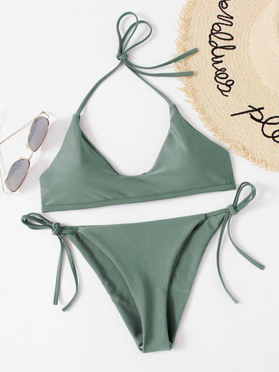 Self Tie Halter Bikini Set--Des Mess