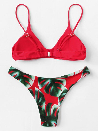 Palm Print Bikini Set-swimwear-Des Mess
