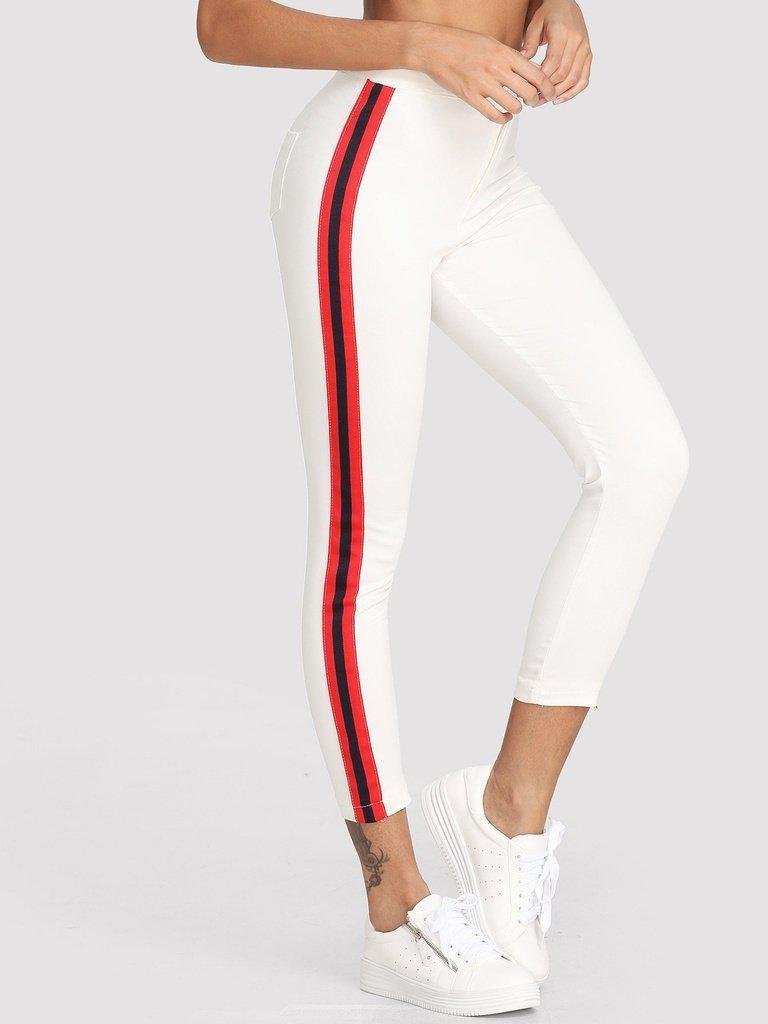 Stripe Tape Side Jeans-bottom-Des Mess