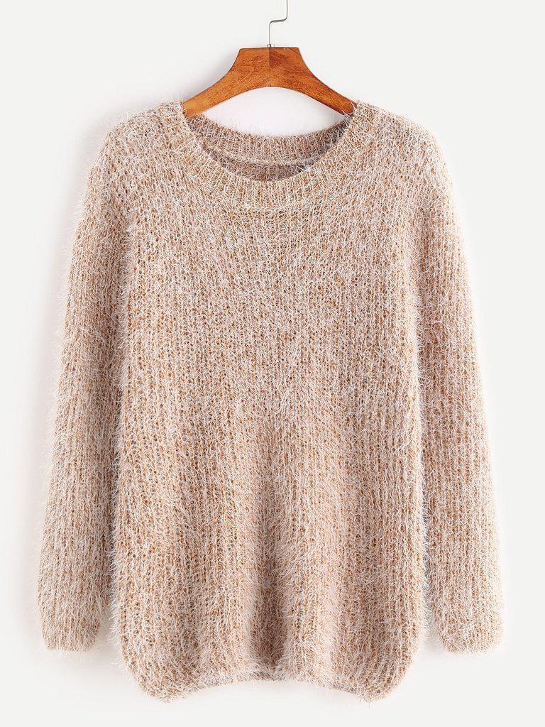 Fuzzy Chunky Knit Sweater-outerwear-Des Mess