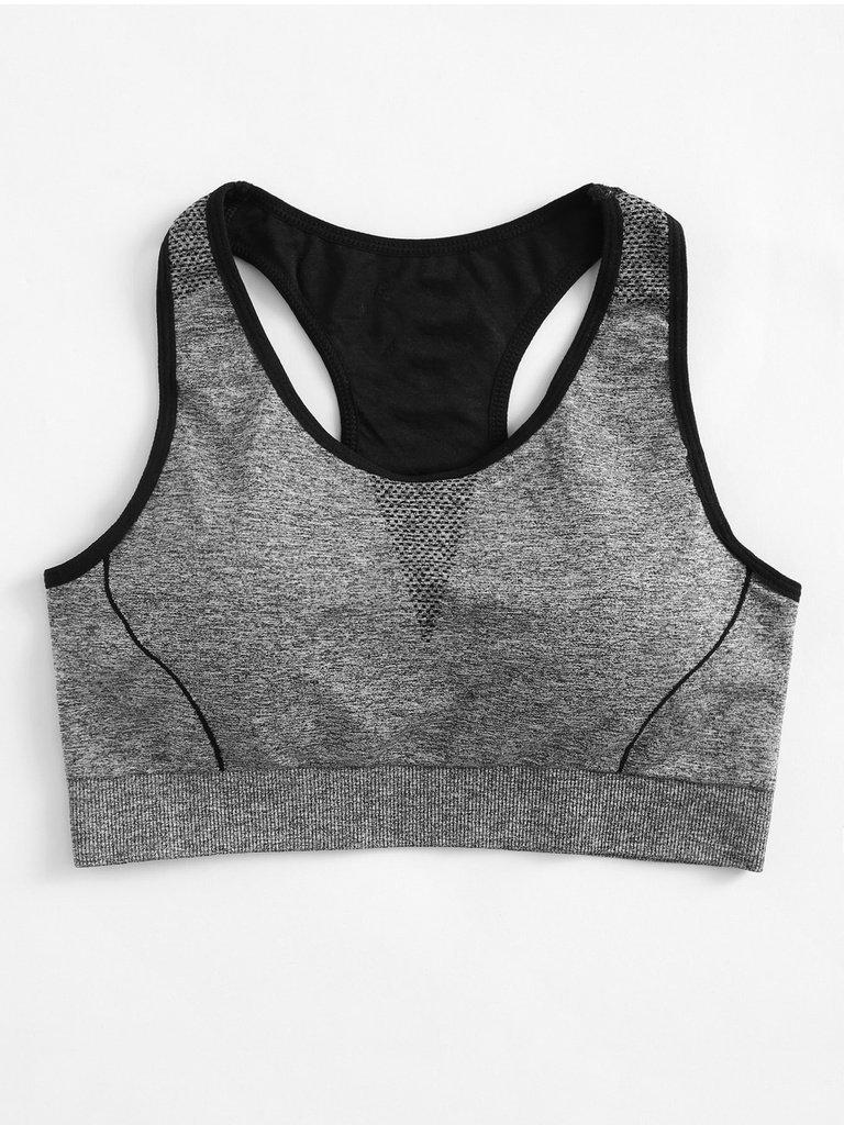 Striped Detail Racerback Sports Bra-sportswear-Des Mess