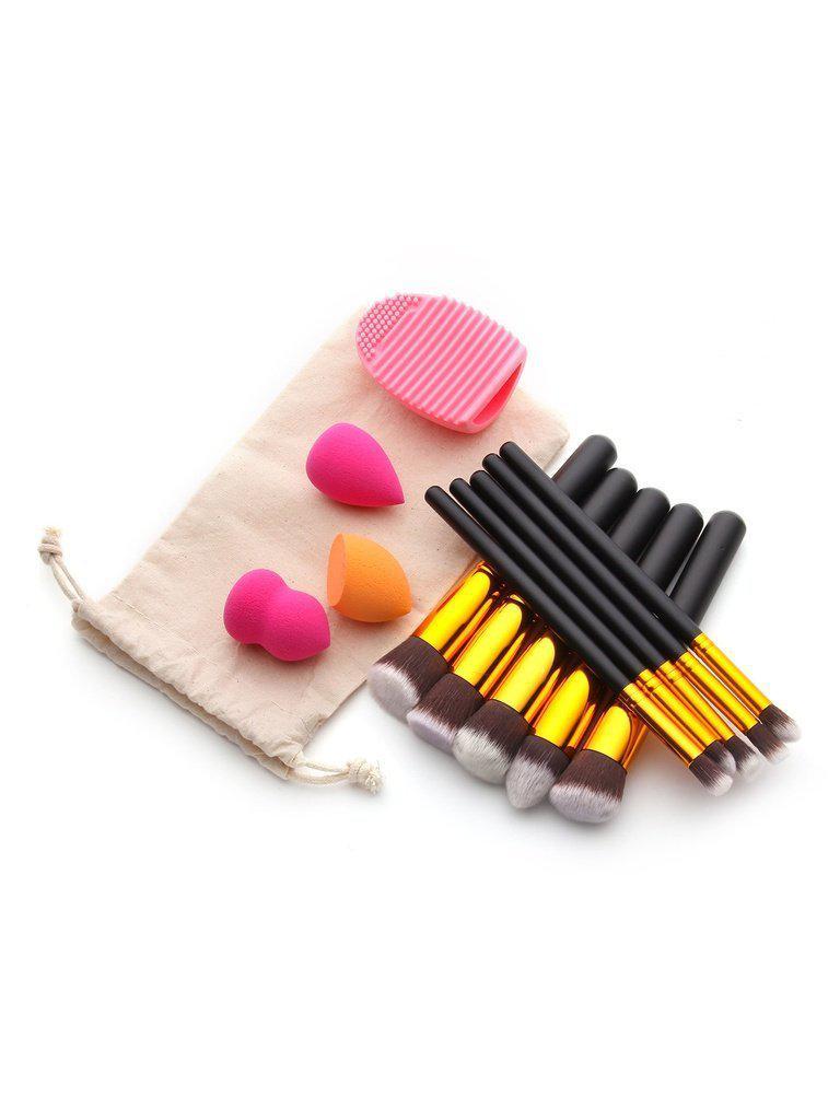Makeup Tool Set With Puffs And Makeup Brushes-makeup-Des Mess