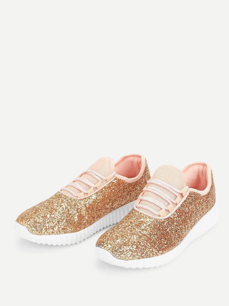 Glitter Lace Up Trainers-shoes-Des Mess