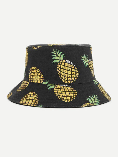 Pineapple Print Bucket Hat--Des Mess