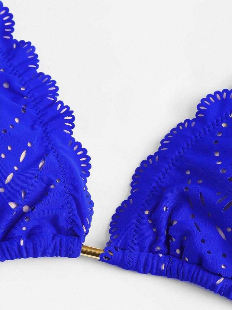 Scalloped Trim Bikini Set--Des Mess