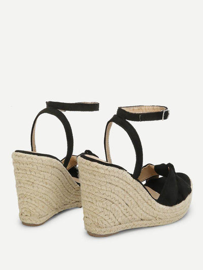 Knot Detail Espadrille Wedges-shoes-Des Mess