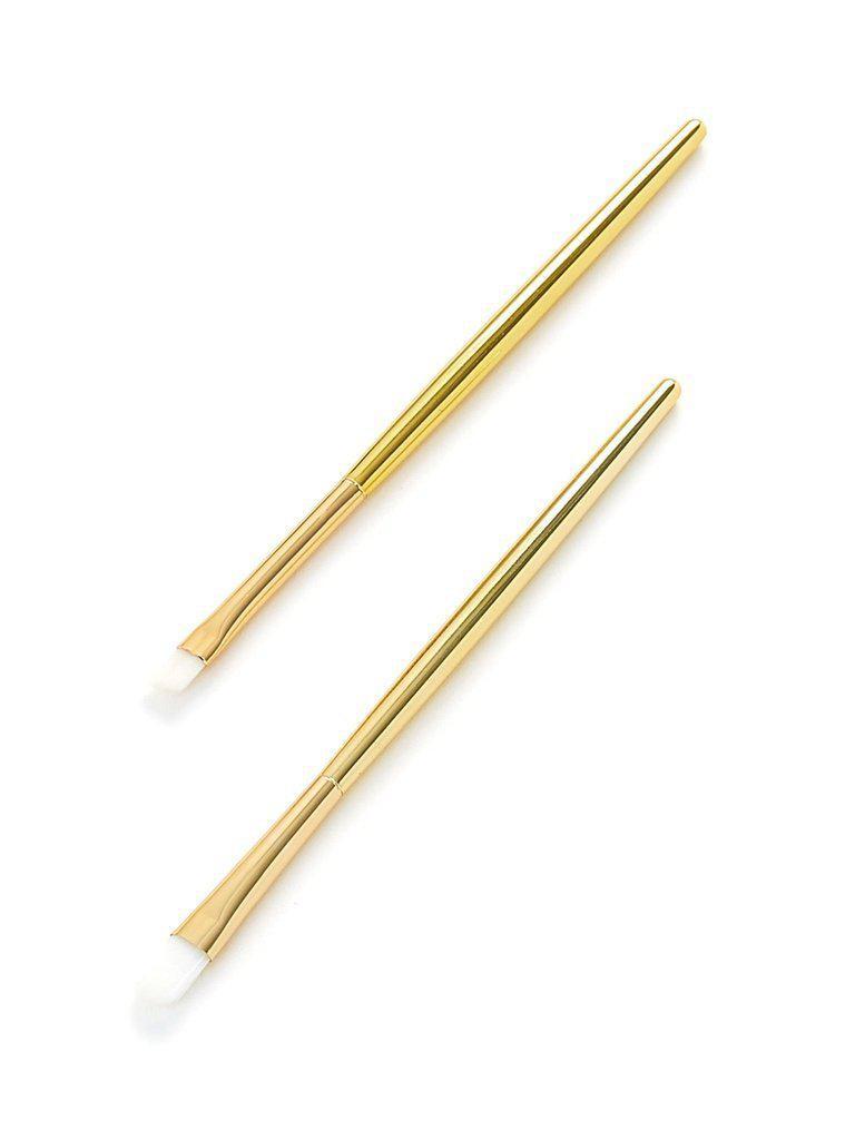 Metallic Handle Professional Makeup Brush Set 2Pcs-makeup-Des Mess