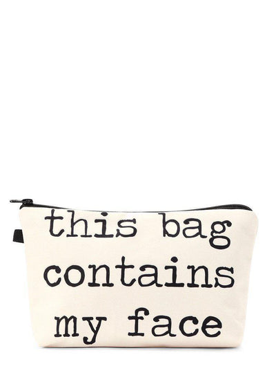 Slogan Print Zipper Cosmetic Bag-makeup-Des Mess