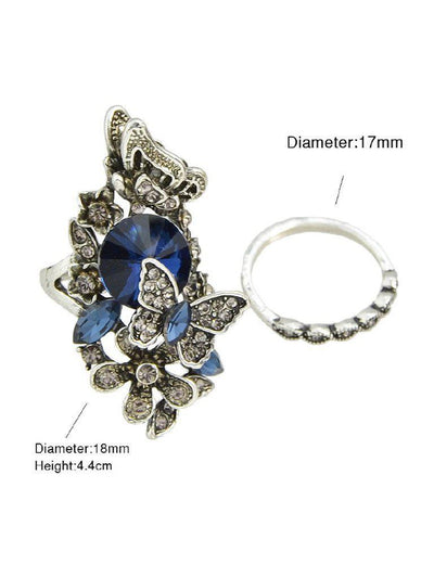 Flower Butterfly Finger Ring-jewelry-Des Mess