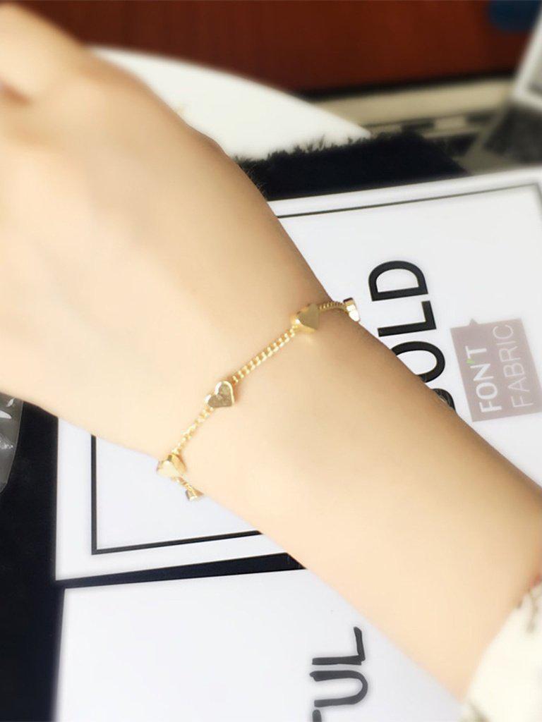 Heart Charm Chain Bracelet--Des Mess