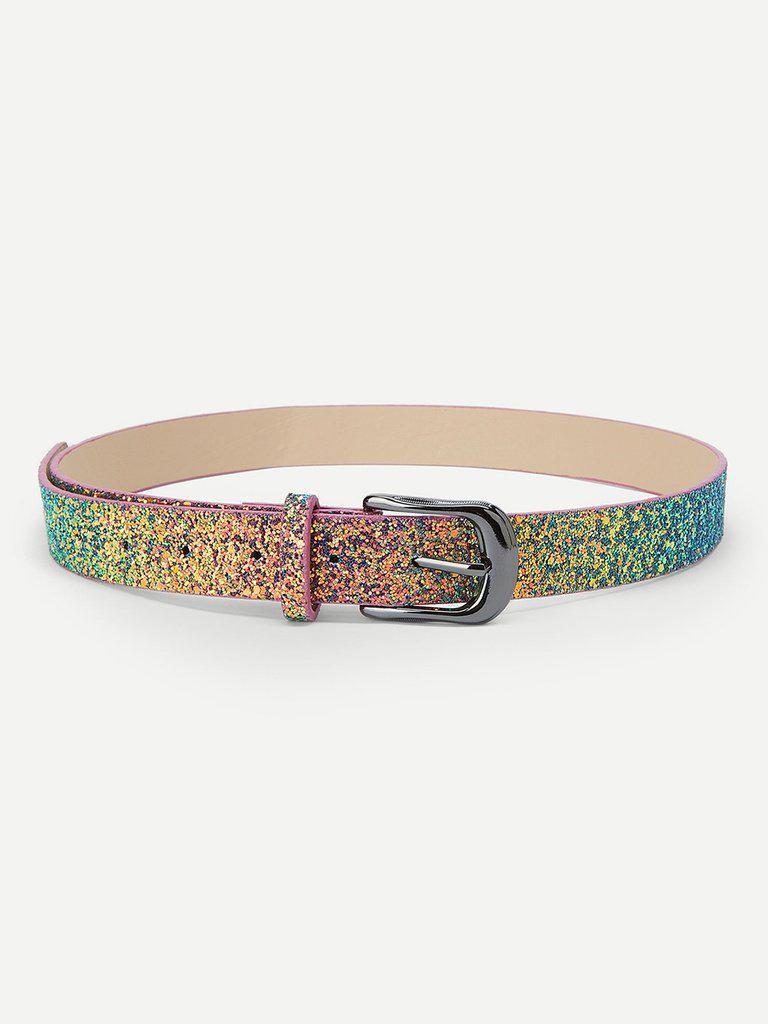 Metal Buckle Sequin Belt-accessories-Des Mess