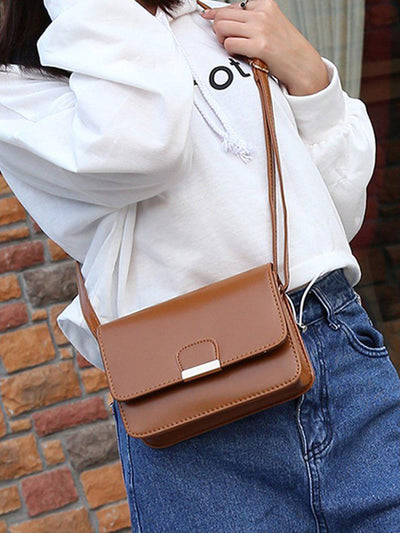 PU Flap Shoulder Bag-accessories-Des Mess