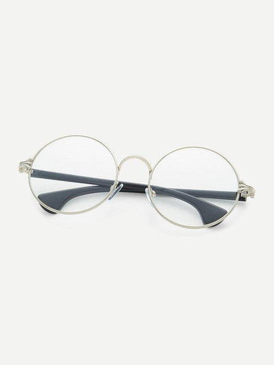 Silver Frame Black Arm Clear Lens Glasses-accessories-Des Mess