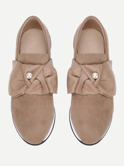 Bow Decorated Low Top Sneakers-shoes-Des Mess