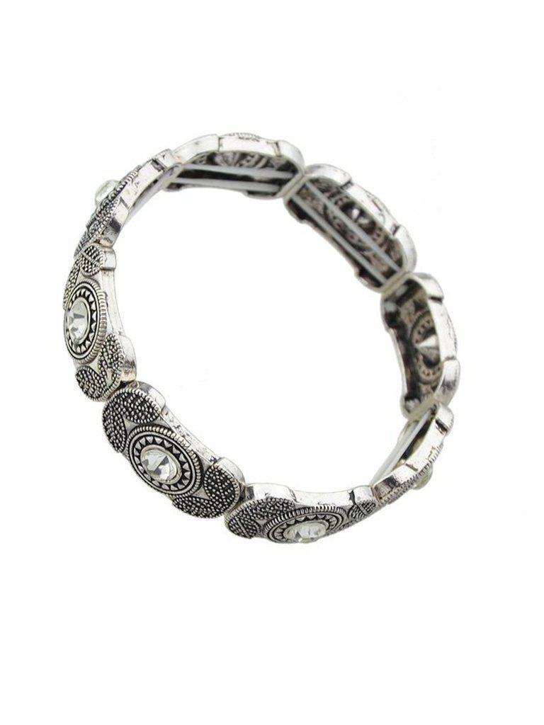 White Retro Stretch Bracelet-jewelry-Des Mess