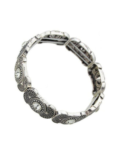 White Retro Stretch Bracelet-jewelry-Des Mess