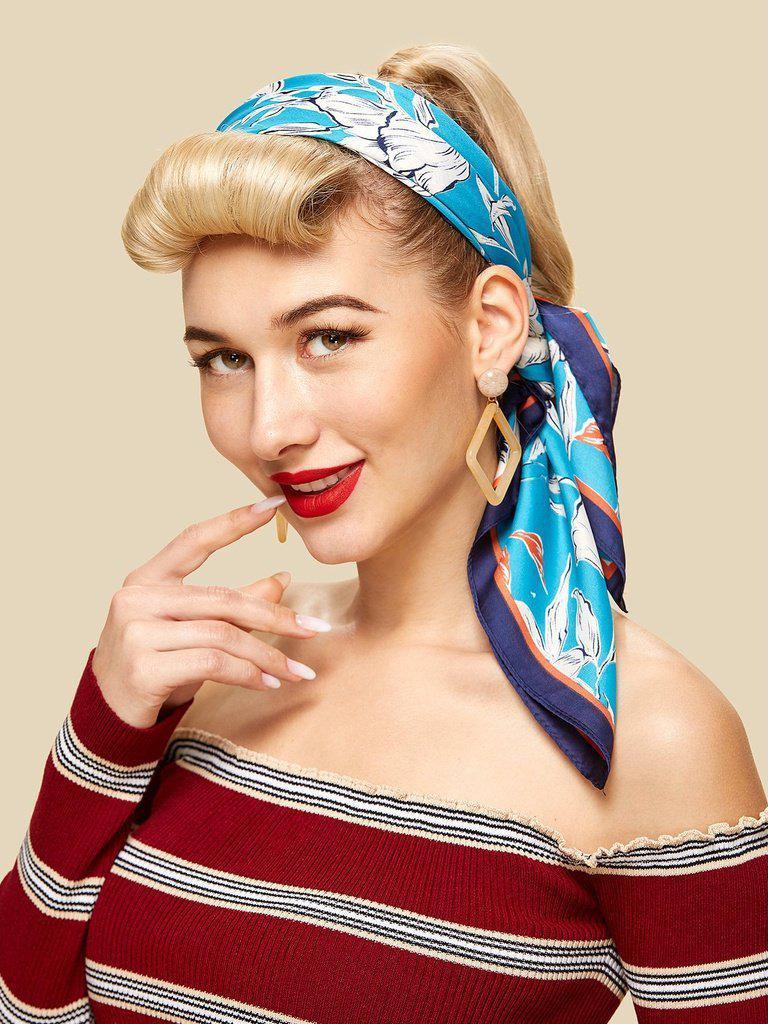 Flower Print Bandana Scarf-accessories-Des Mess