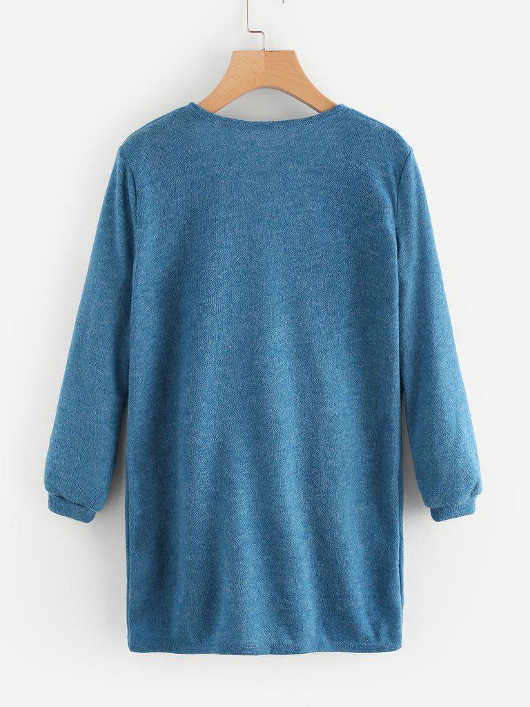 Elastic Cuff Cardigan With Pockets-outerwear-Des Mess