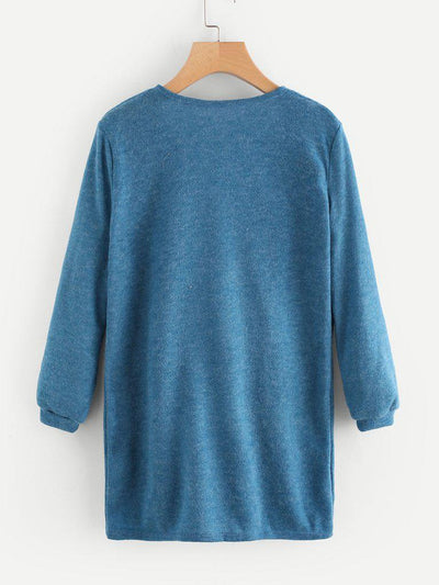 Elastic Cuff Cardigan With Pockets-outerwear-Des Mess