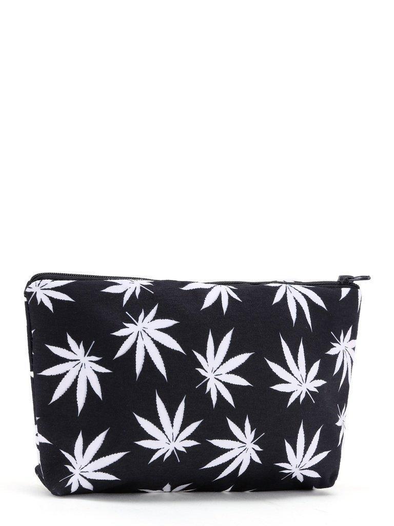 Maple Leaf Print Zipper Pouch-makeup-Des Mess