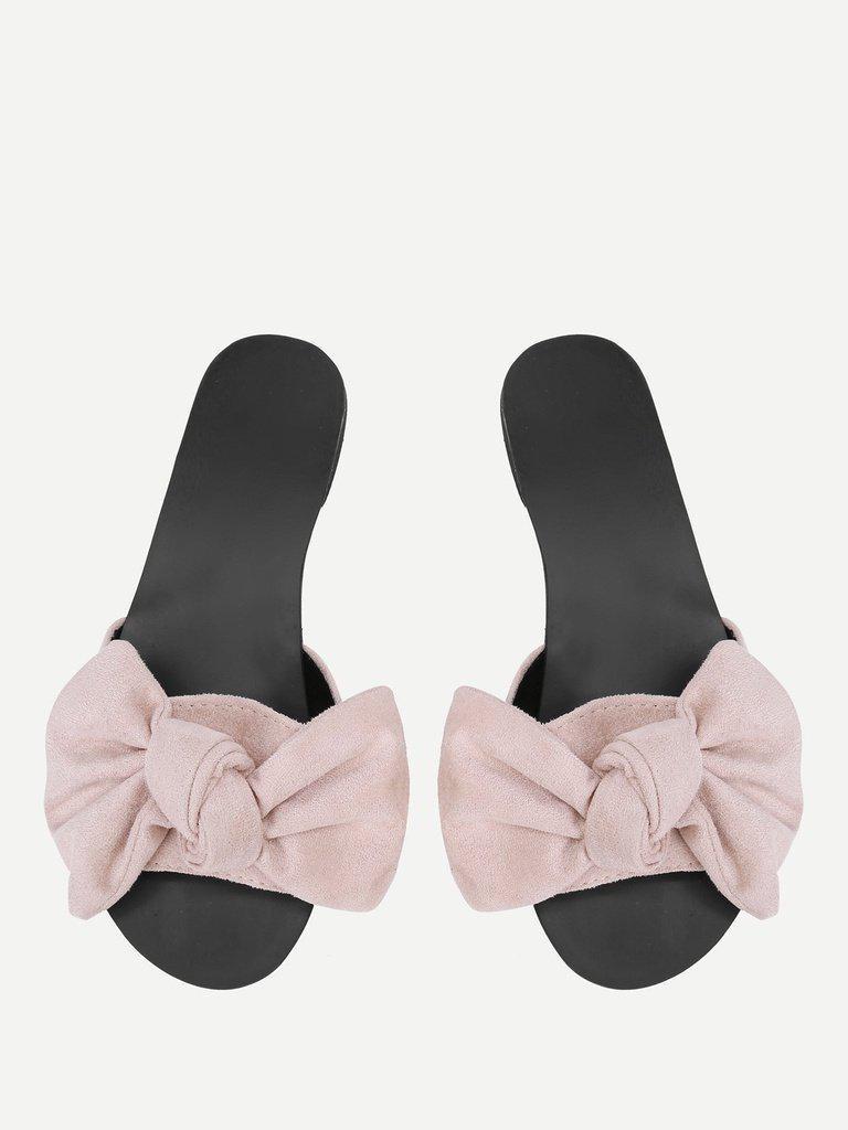 Bow Detail Flat Sandals-shoes-Des Mess