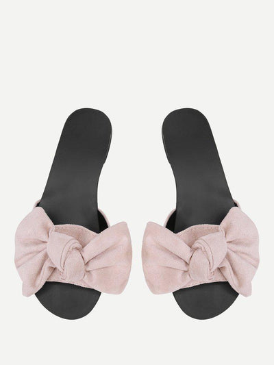 Bow Detail Flat Sandals-shoes-Des Mess