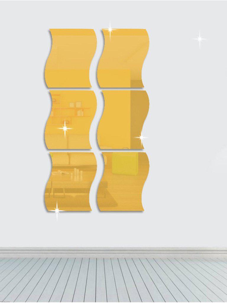 Wave Shape Mirror Wall Sticker Set 6pcs-others-Des Mess