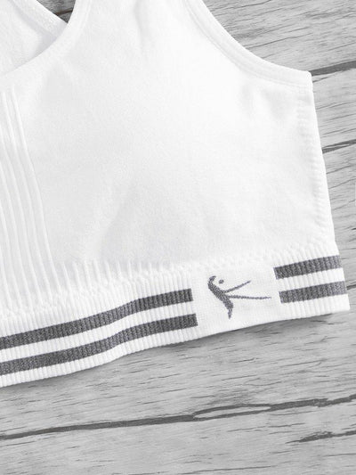 Striped Detail Racerback Sports Bra-sportswear-Des Mess