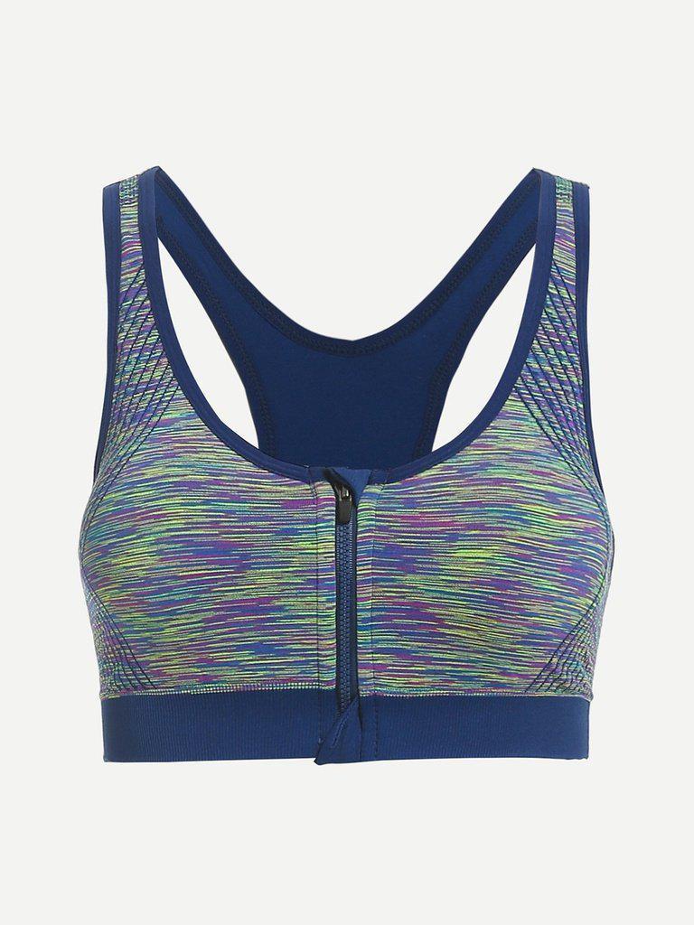 Zipper Front Sports Bra
