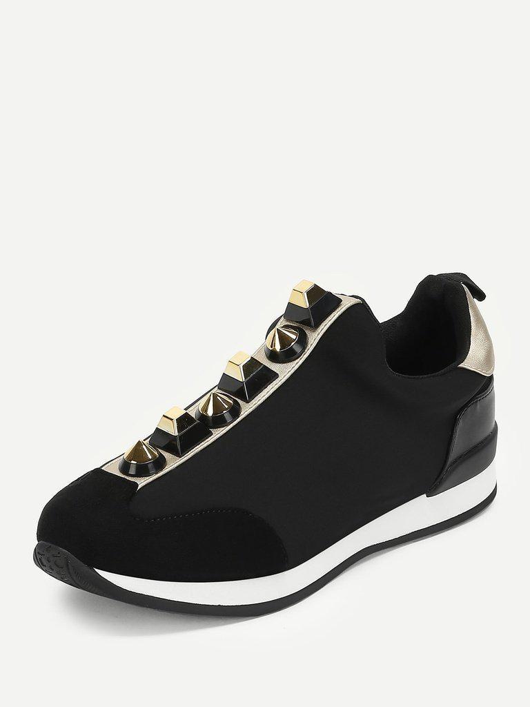 Studded Design Slip On Sneakers-shoes-Des Mess