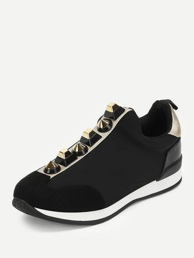 Studded Design Slip On Sneakers-shoes-Des Mess