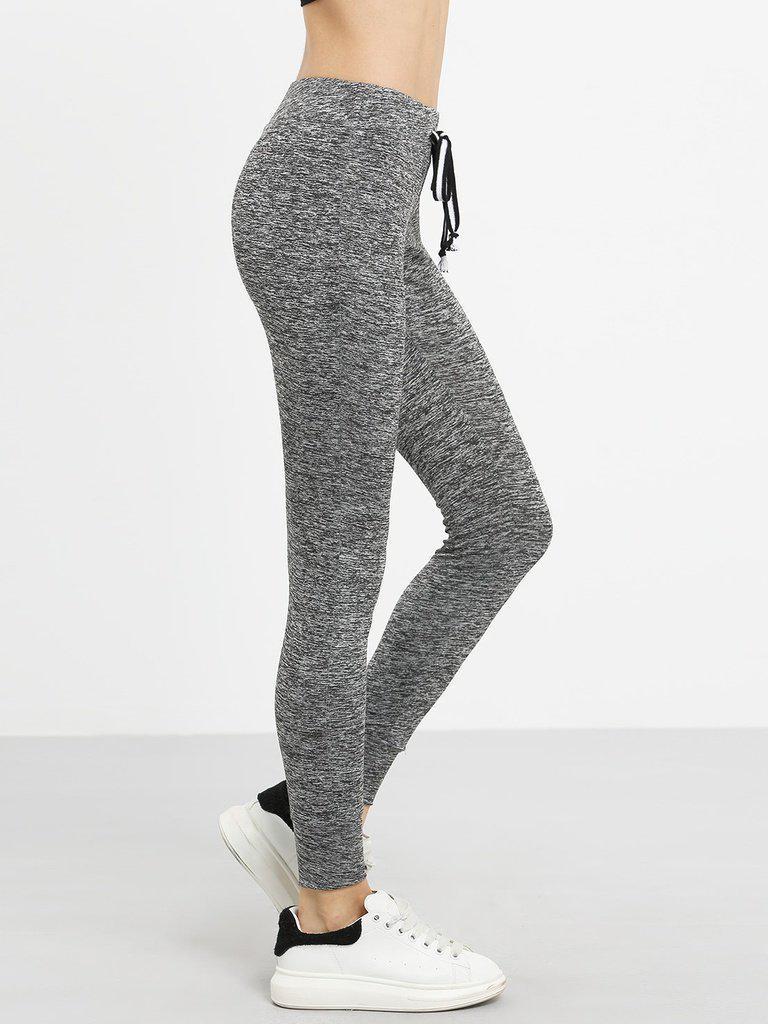 Dark Grey Tie Waist Sports Pants-sportswear-Des Mess