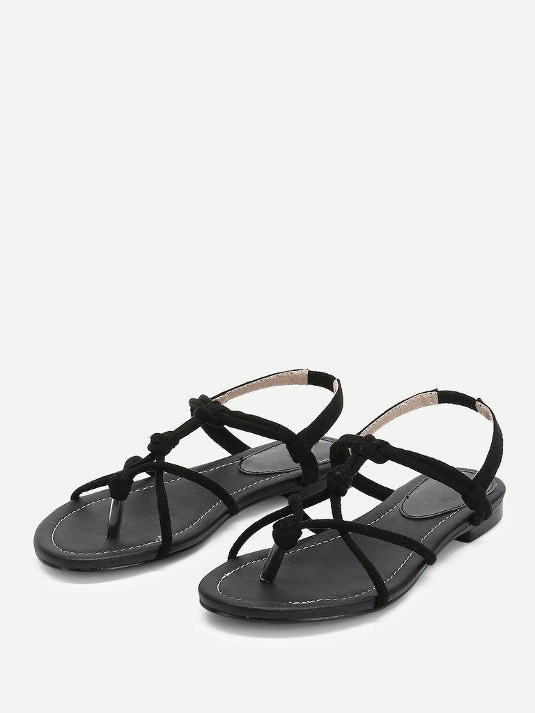 Toe Post Strappy Flat Sandals-shoes-Des Mess