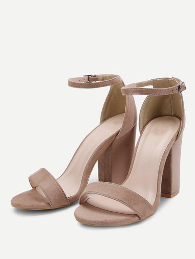 Two Part Ankle Strap Suede Heels-shoes-Des Mess