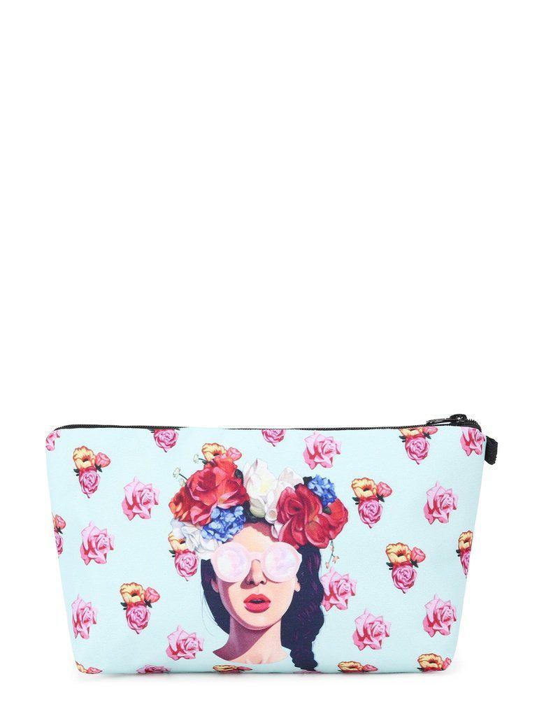 Flower Print Zipper Pouch-makeup-Des Mess