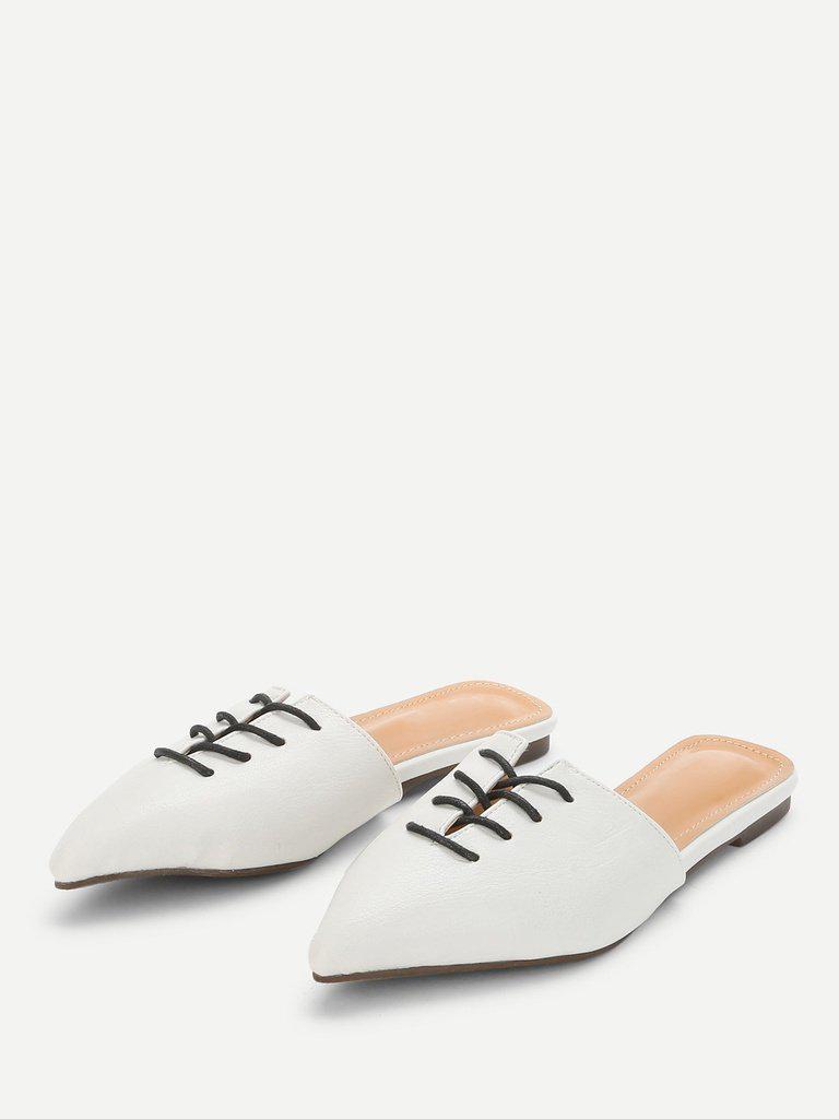 Pointed Toe Flat Mules-shoes-Des Mess