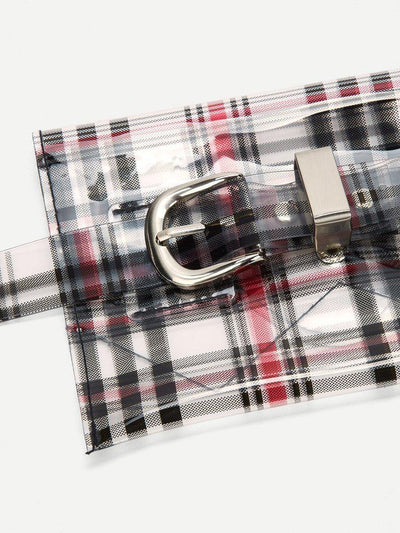 Plaid Belt With Bag-accessories-Des Mess