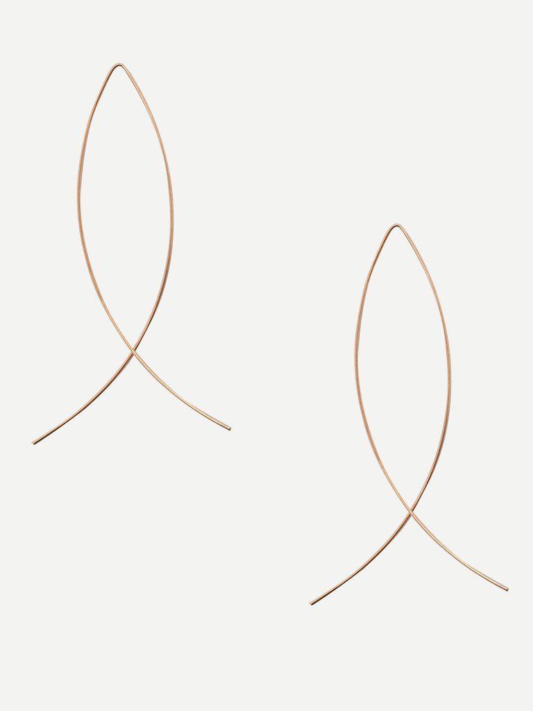 Golden Minimalist Fish-shaped Earrings-jewelry-Des Mess