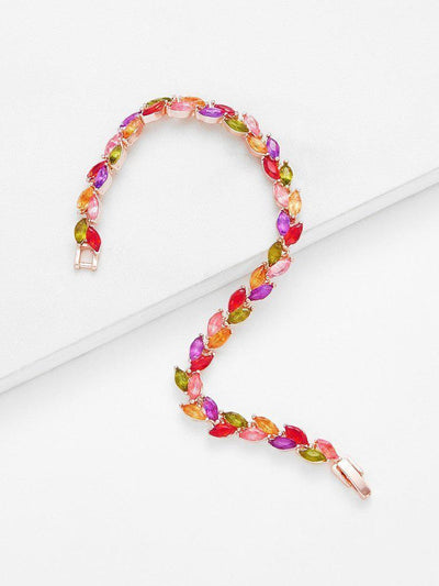 Rhinestone Overlay Link Bracelet--Des Mess