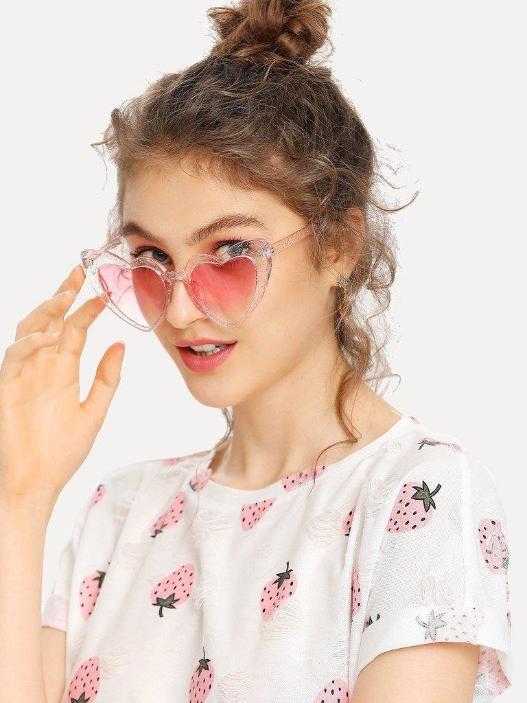 Heart Shaped Frame Sunglasses-accessories-Des Mess