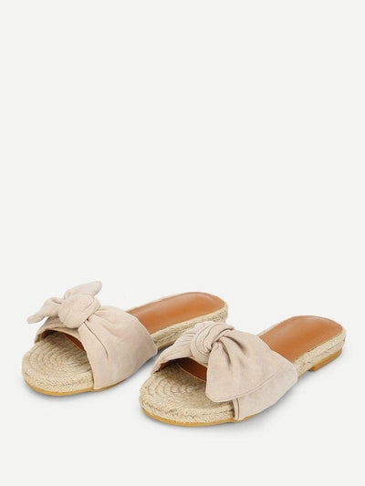 Bow Decorated Espadrille Flat Sandals-shoes-Des Mess