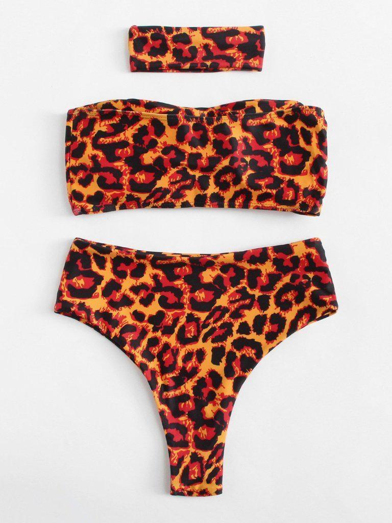 Leopard Bikini Set With Choker--Des Mess