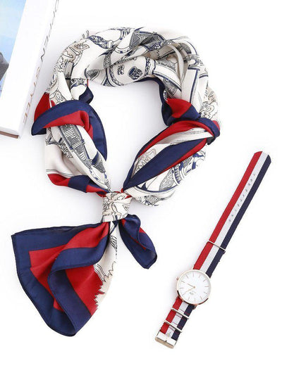 Graphic Print Satin Bandana-accessories-Des Mess