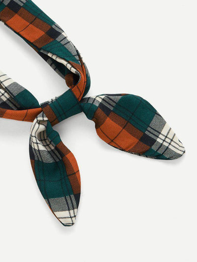 Plaid Print Twilly Scarf-accessories-Des Mess