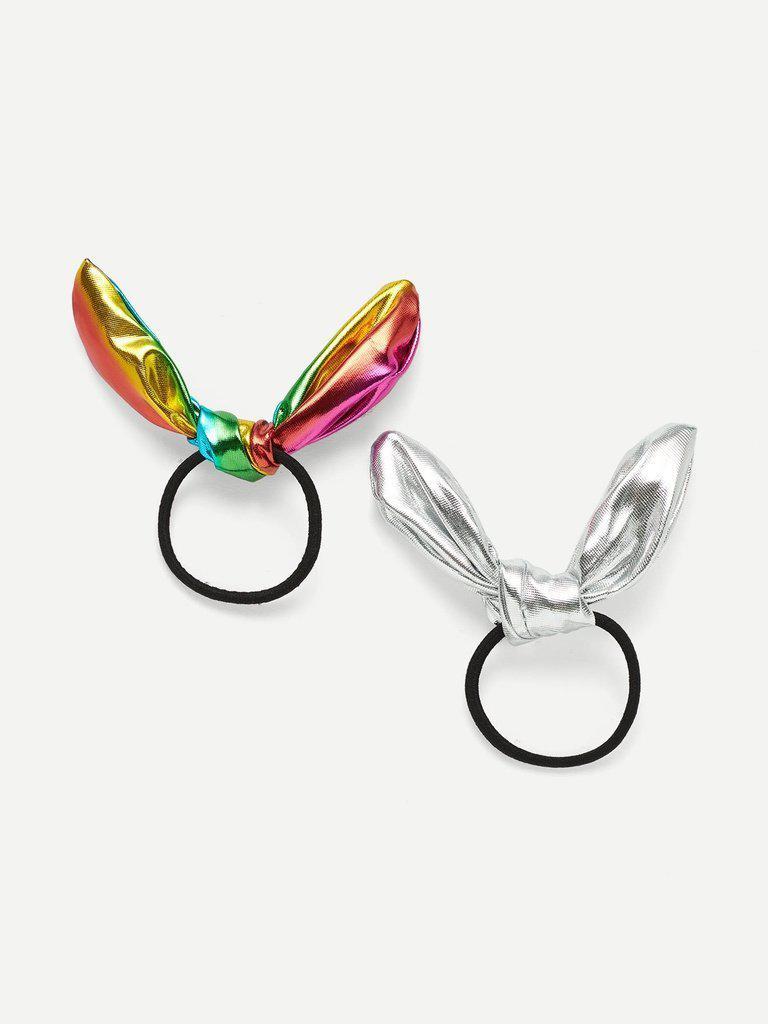 Metallic Knot Hair Tie 2pcs-hair-Des Mess
