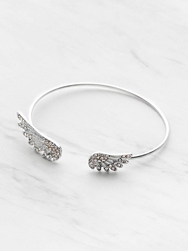 Rhinestone Embellished Wing Design Cuff Bracelet-jewelry-Des Mess