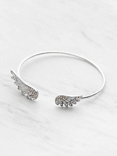 Rhinestone Embellished Wing Design Cuff Bracelet-jewelry-Des Mess